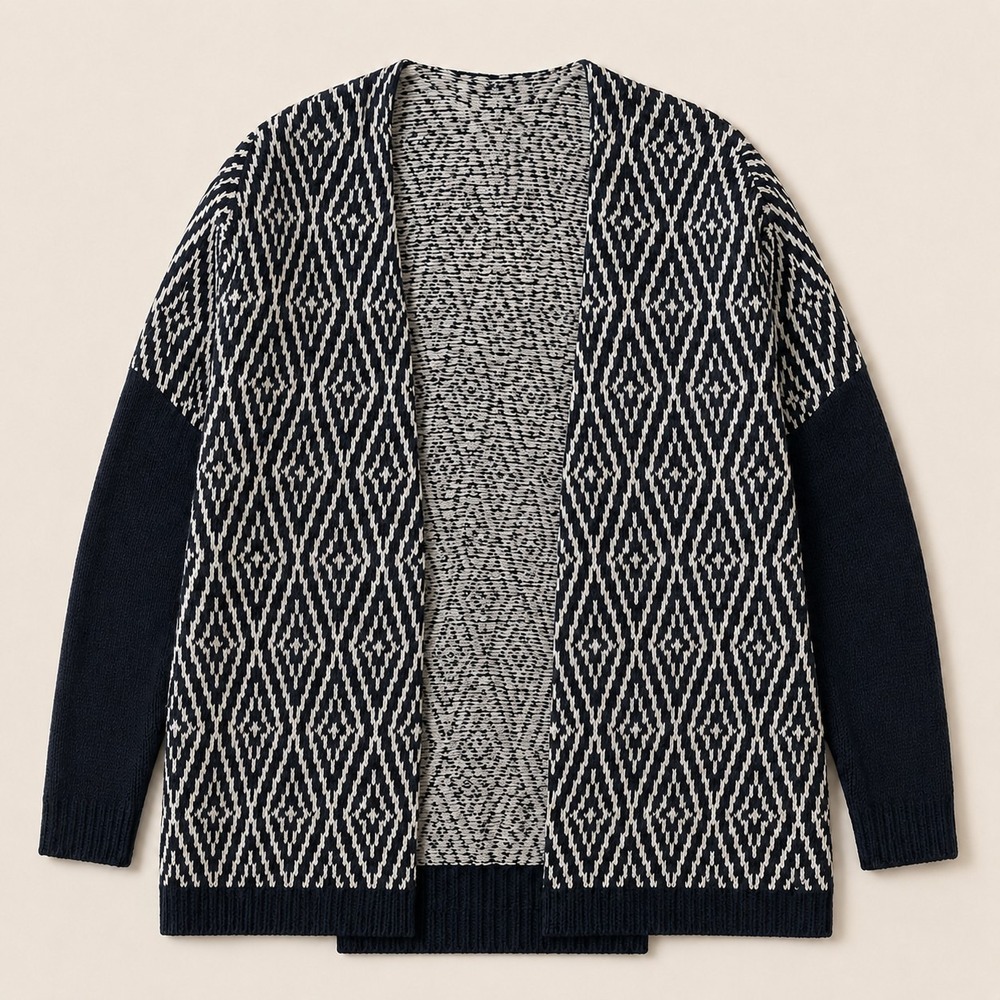 Abercrombie Kids Open Front Cardigan Sweater Girls LG 15/16 Blue|White
